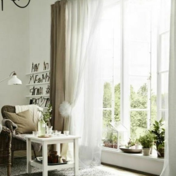 1x - IKEA LILL Curtains Sheer Net White 2 Panels - Picture 6 of 7